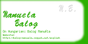manuela balog business card
